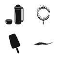 Ocean, sea, travel and other web icon in black style.sweetness, scat, fish, icons in set collection.