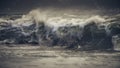 Ocean sea water crashing tsunami wave Royalty Free Stock Photo