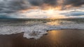 Ocean Seascape Beach Sunset Sea Landscape Spiritual Faith Sunlight Sunrise 16:9 High Resolution Royalty Free Stock Photo