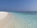 Ocean and seashore in Maldives Islands.