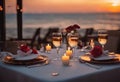 ocean setup food couple restaurant candlelight romantic nner decoration glasses wine view beautiful table Luxury Champaign