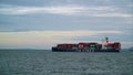 Cargo ship in the sea.