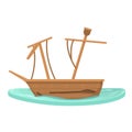 Ocean shipwreck icon cartoon vector. Old ship