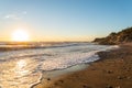 Ocean shore at sunset