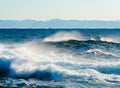 Ocean Spray Off Coast of Jogashima Island Japan Royalty Free Stock Photo