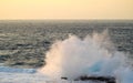 Ocean Spray Sunset Cape Zampa, Okinawa Japan. Royalty Free Stock Photo