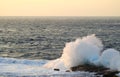 Ocean Spray Sunset Cape Zampa, Okinawa Japan.