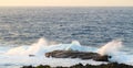 Ocean Spray Sunset Cape Zampa, Okinawa Japan. Royalty Free Stock Photo