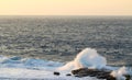 Ocean Spray Sunset Cape Zampa, Okinawa Japan. Royalty Free Stock Photo