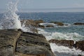 Water crashing onto rocks