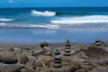 Ocean and Stacked Stones Royalty Free Stock Photo
