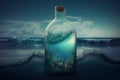 Ocean stormy in bottle. Generate Ai Royalty Free Stock Photo