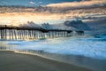 Ocean Sunrise Frisco Pier North Carolina Hatteras Royalty Free Stock Photo