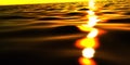 ocean sunset macro, sun light in water Royalty Free Stock Photo