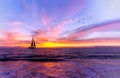 Ocean Sunset Sailboat