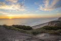 Ocean sunset view from the high bluffs