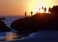 Ocean Sunset Watchers Royalty Free Stock Photo