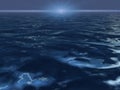 Ocean surface with bright sun