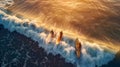 Ocean Surfing, Top View Royalty Free Stock Photo