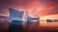 ocean tabular icebergs landscape