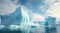 ocean tabular icebergs landscape