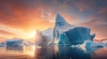 ocean tabular icebergs landscape