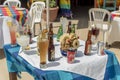 Drinks display at a beachfront bar Santa Cruz Huatulco