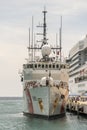 USCG vessel Bear docked in the harbour of Santa Cruz Royalty Free Stock Photo