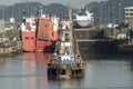 Wallenius Wilhelmsen Vessel Togela entering the Miraflores Locks Panama Canal Royalty Free Stock Photo