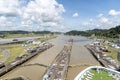 Island Princess in the high water of the Miraflores Locks Panama Canal Royalty Free Stock Photo