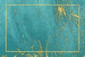 ocean tone marble and mineral gold on the texture surface with luxury gold border