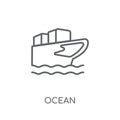 Ocean transportation linear icon. Modern outline Ocean transport