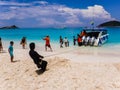 Ocean travel with clear blue sky and sea water Royalty Free Stock Photo