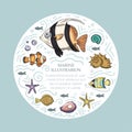 Ocean tropical exotic round card.