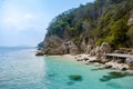 ocean of tropical Island, beautiful tropical island beach - Koh Kham, Trat Thailand Pattaya Asia, couple relax on Royalty Free Stock Photo