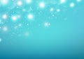 Ocean, underwater blue Bokeh blurry abstract background, magic stars glitter fantasy vector