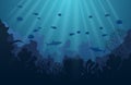Ocean underwater world with animals Royalty Free Stock Photo