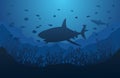 Ocean underwater world with shark Royalty Free Stock Photo