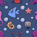 Ocean vector seamless pattern