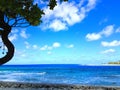 Beautiful blue ocean view in French Polynesia Royalty Free Stock Photo