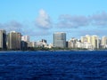 Ocean view of Iconic Trump International Hotel Waikiki, Hilton Hawaiian Village, Outrigger Reef Waikiki Beach Resort, and