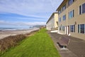 Ocean view lodgings Lincoln City Oregon. Royalty Free Stock Photo