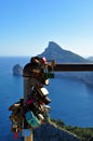 Ocean view and love locks in Mallorca, Illes Balears, Majorca