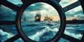 Ocean Voyage Through a Porthole Royalty Free Stock Photo