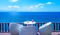 Ocean view restaurant on Nusa Penida, Bali, Indonesia Royalty Free Stock Photo