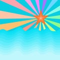 Ocean view with star ray flare colorful graphic design abstract background pattern vector illustration Royalty Free Stock Photo
