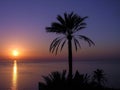 Ocean view at sunset from Sierra de Tramuntana, near Valldemossa, Mallorca