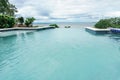 Ocean view swimming pool, beautiful sunrise in Nicaragua Royalty Free Stock Photo