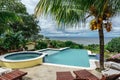 Ocean view swimming pool, beautiful sunrise in Nicaragua Royalty Free Stock Photo