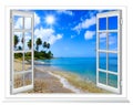 Ocean view window Royalty Free Stock Photo